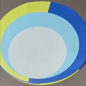 Modern Blue and Yellow Dining Plate plastic